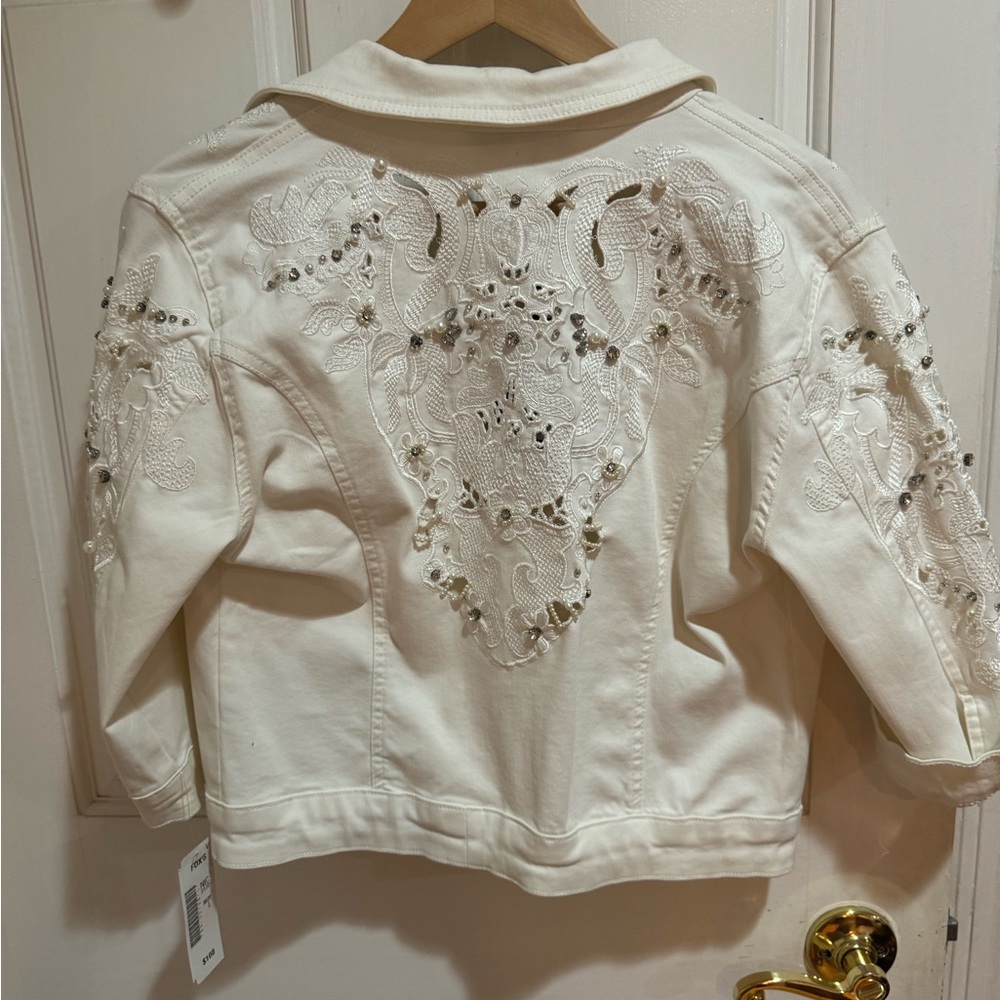 Gorgeous white denim lace and rhinestone jacket from Istanbul.